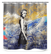 Wave Rider Bathroom Curtain - Beyond T-shirts